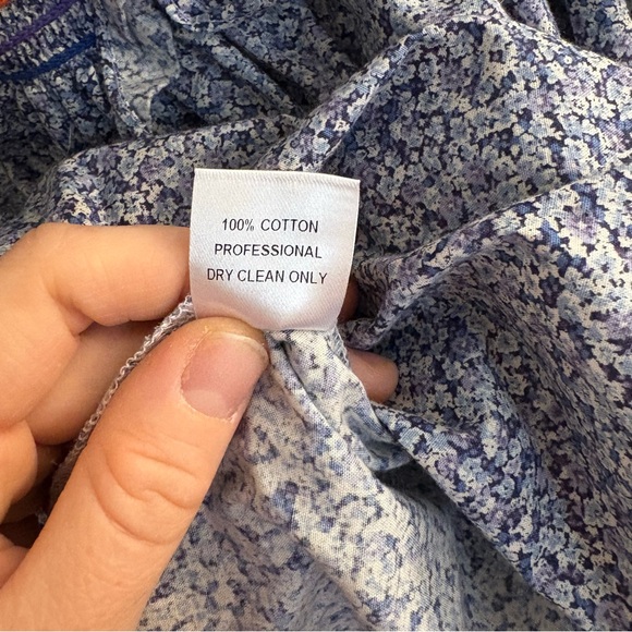 Petersyn Davenport off-the-shoulder smocked top size Large 100% cotton girly - Picture 8 of 9